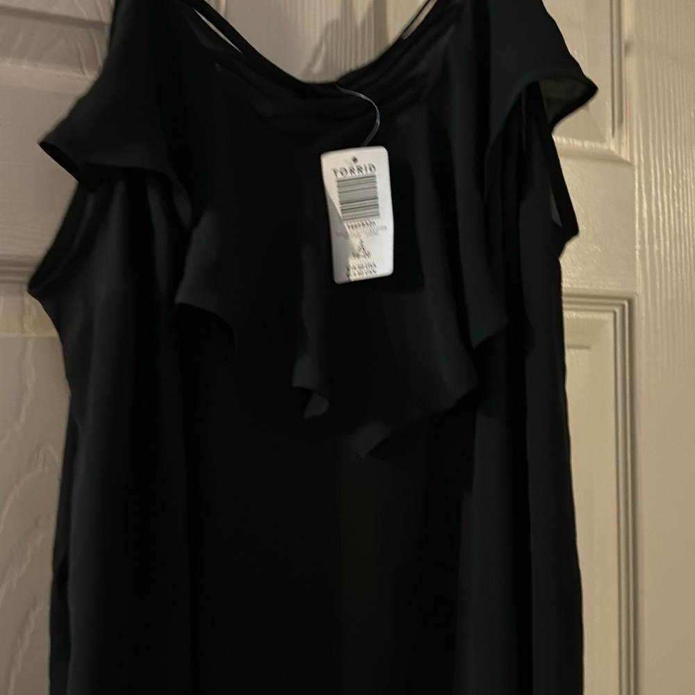 NWT Torrid Black Ruffle Lace Up Cami Size 2X
